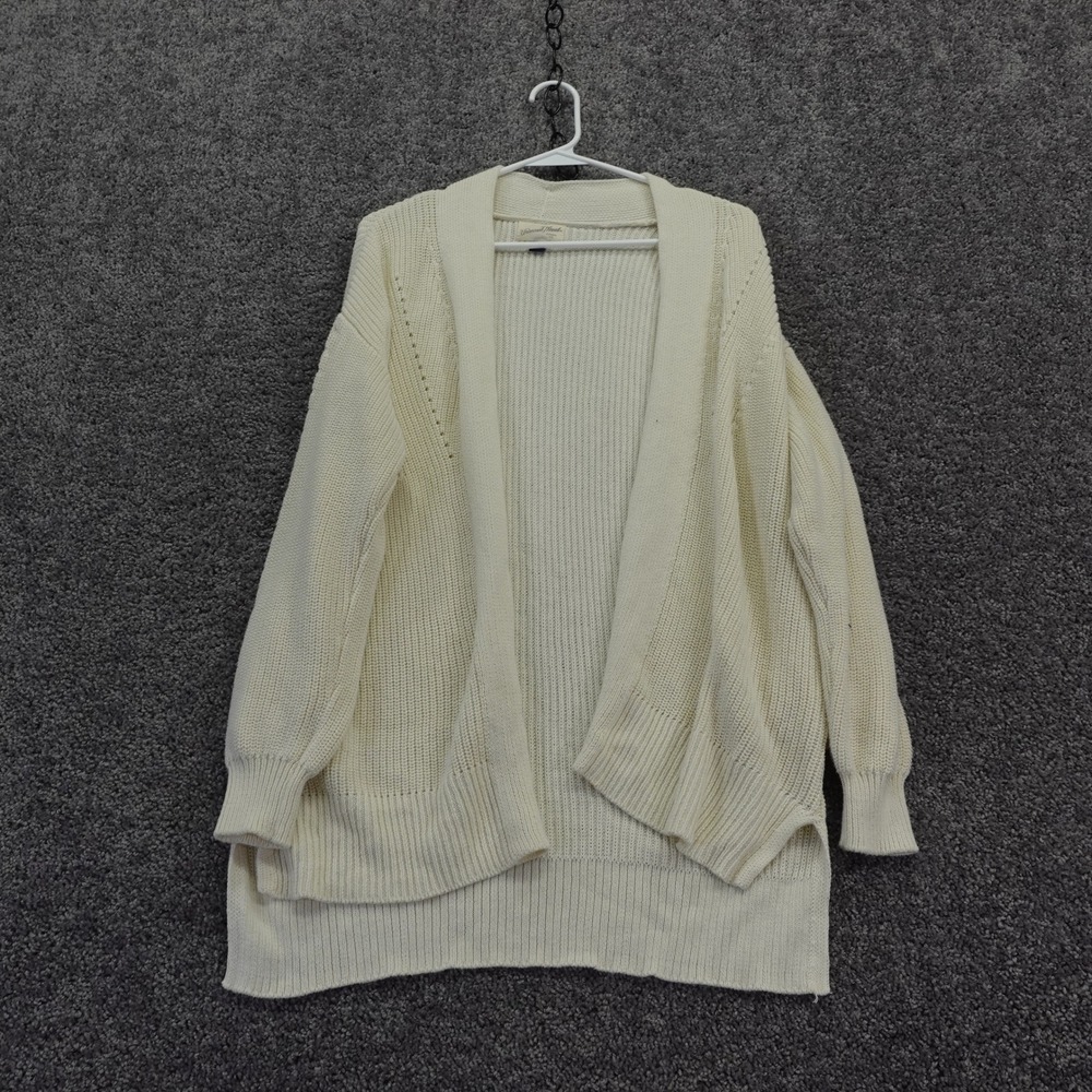 Universal Thread Cardigan Womens Extra Small Ivory Cotton Knit Open Front Casual